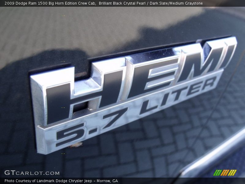 Brilliant Black Crystal Pearl / Dark Slate/Medium Graystone 2009 Dodge Ram 1500 Big Horn Edition Crew Cab