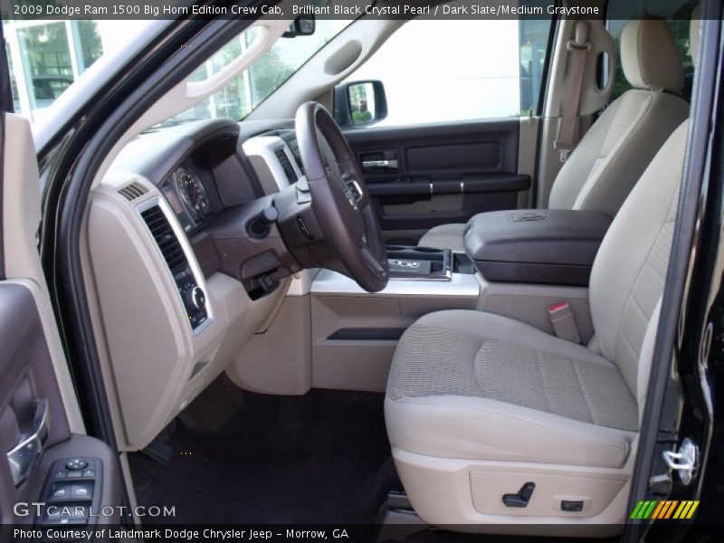 Brilliant Black Crystal Pearl / Dark Slate/Medium Graystone 2009 Dodge Ram 1500 Big Horn Edition Crew Cab