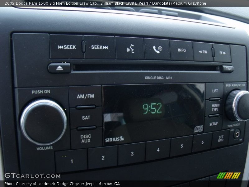 Brilliant Black Crystal Pearl / Dark Slate/Medium Graystone 2009 Dodge Ram 1500 Big Horn Edition Crew Cab