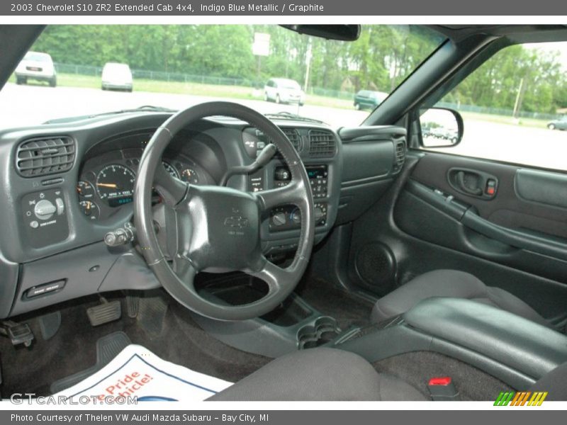 Indigo Blue Metallic / Graphite 2003 Chevrolet S10 ZR2 Extended Cab 4x4