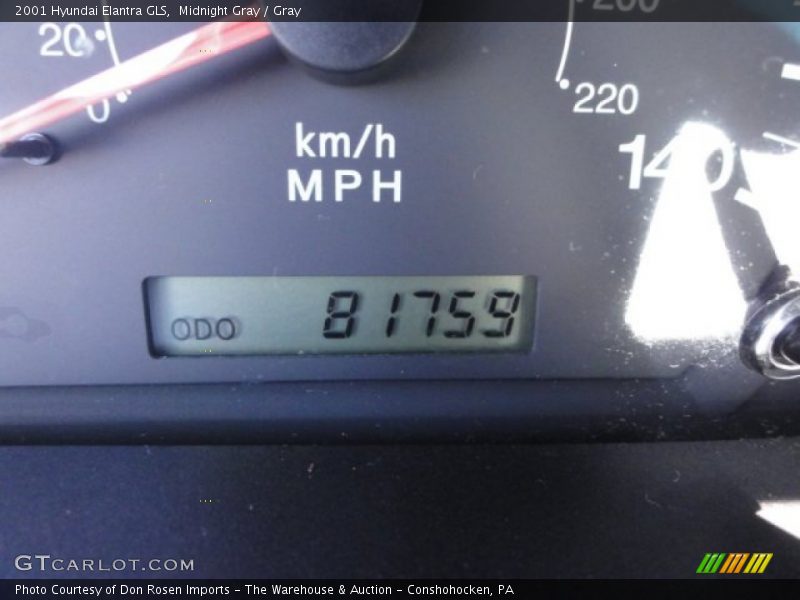 Midnight Gray / Gray 2001 Hyundai Elantra GLS
