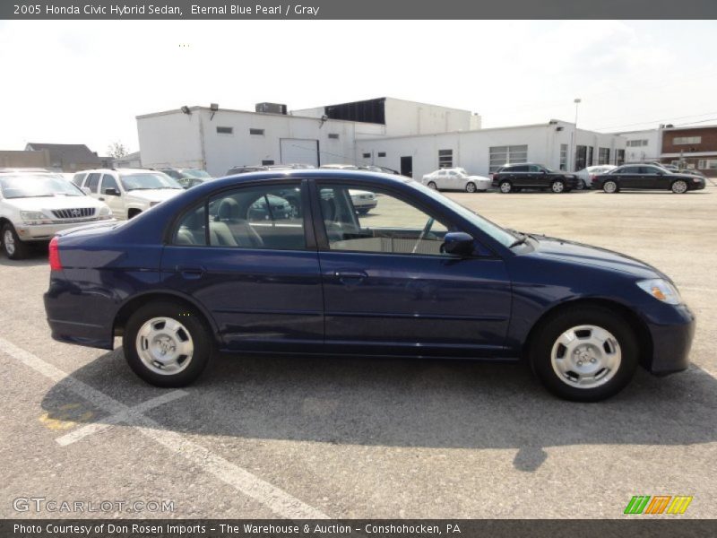 Eternal Blue Pearl / Gray 2005 Honda Civic Hybrid Sedan