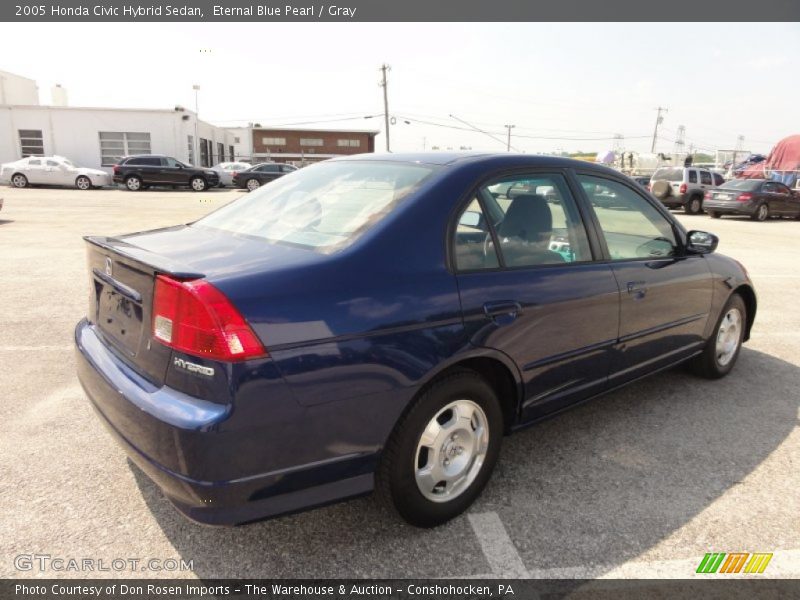 Eternal Blue Pearl / Gray 2005 Honda Civic Hybrid Sedan