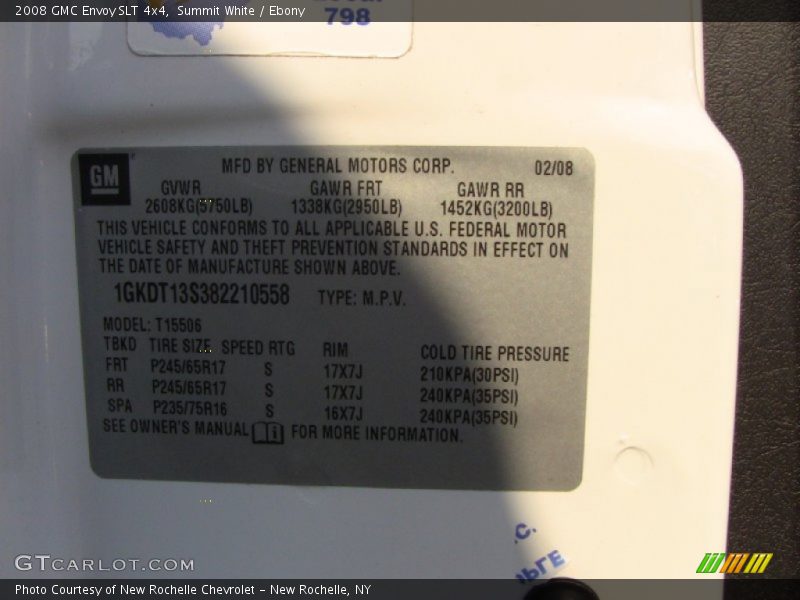 Summit White / Ebony 2008 GMC Envoy SLT 4x4
