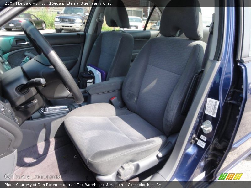 Eternal Blue Pearl / Gray 2005 Honda Civic Hybrid Sedan