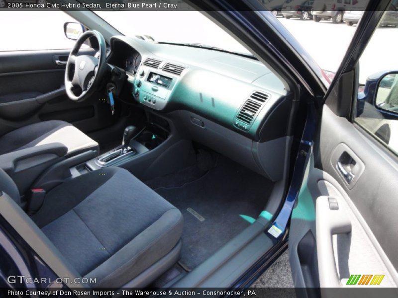 Eternal Blue Pearl / Gray 2005 Honda Civic Hybrid Sedan