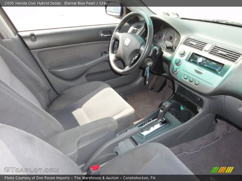 Eternal Blue Pearl / Gray 2005 Honda Civic Hybrid Sedan