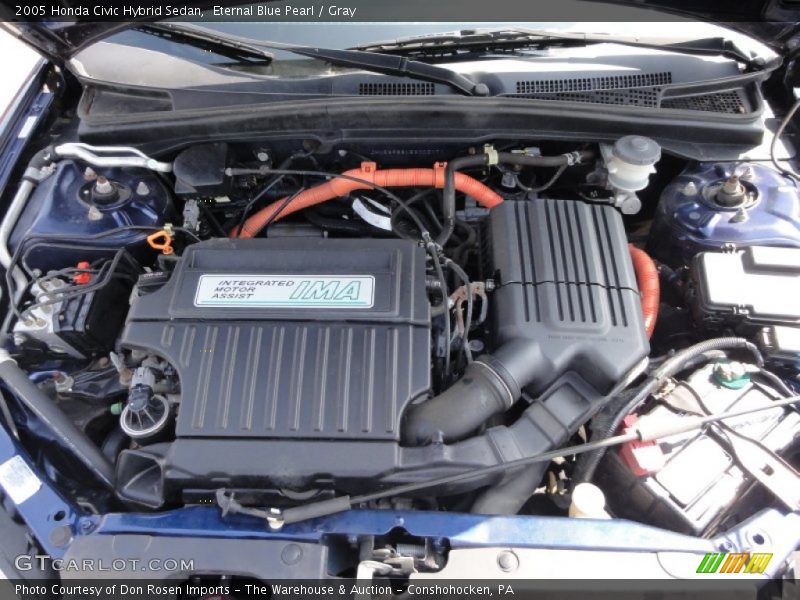 Eternal Blue Pearl / Gray 2005 Honda Civic Hybrid Sedan