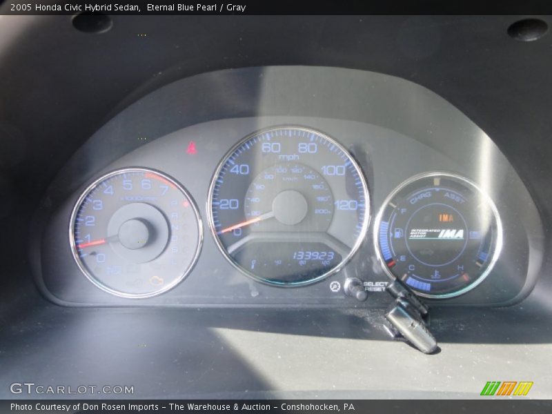 Eternal Blue Pearl / Gray 2005 Honda Civic Hybrid Sedan