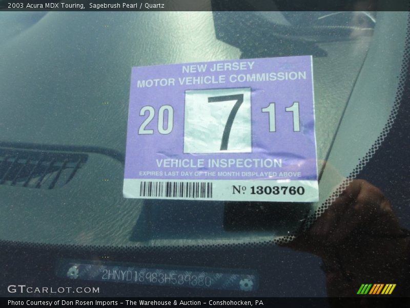 Sagebrush Pearl / Quartz 2003 Acura MDX Touring