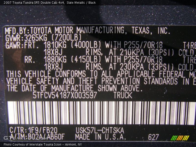 Slate Metallic / Black 2007 Toyota Tundra SR5 Double Cab 4x4