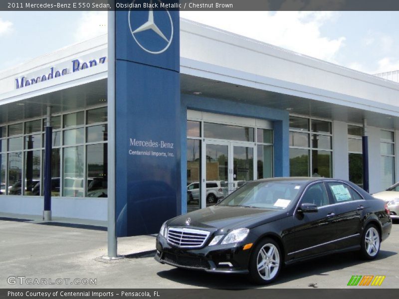 Obsidian Black Metallic / Chestnut Brown 2011 Mercedes-Benz E 550 Sedan