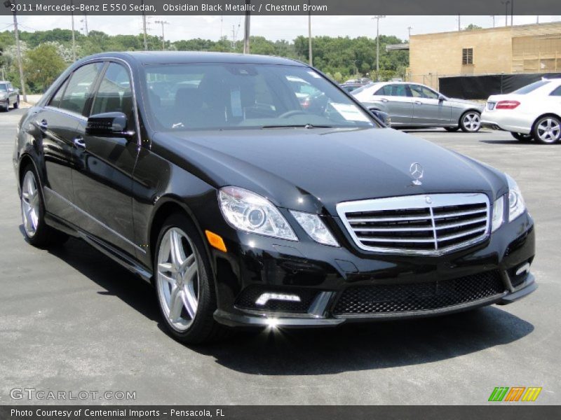 Obsidian Black Metallic / Chestnut Brown 2011 Mercedes-Benz E 550 Sedan