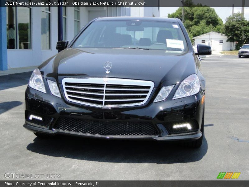 Obsidian Black Metallic / Chestnut Brown 2011 Mercedes-Benz E 550 Sedan