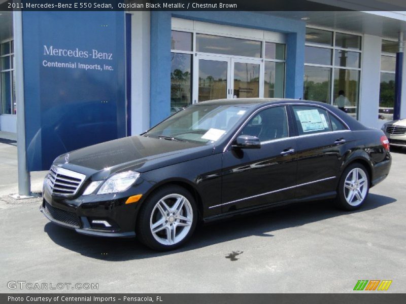 Obsidian Black Metallic / Chestnut Brown 2011 Mercedes-Benz E 550 Sedan