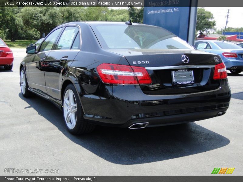 Obsidian Black Metallic / Chestnut Brown 2011 Mercedes-Benz E 550 Sedan