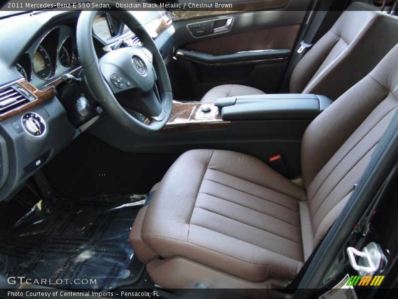 Obsidian Black Metallic / Chestnut Brown 2011 Mercedes-Benz E 550 Sedan