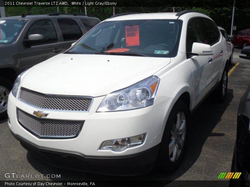 White / Light Gray/Ebony 2011 Chevrolet Traverse LTZ AWD