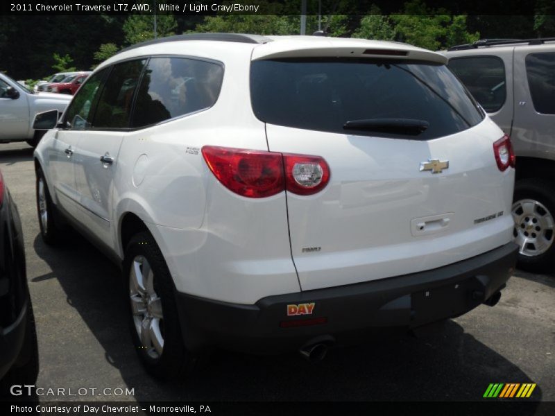 White / Light Gray/Ebony 2011 Chevrolet Traverse LTZ AWD