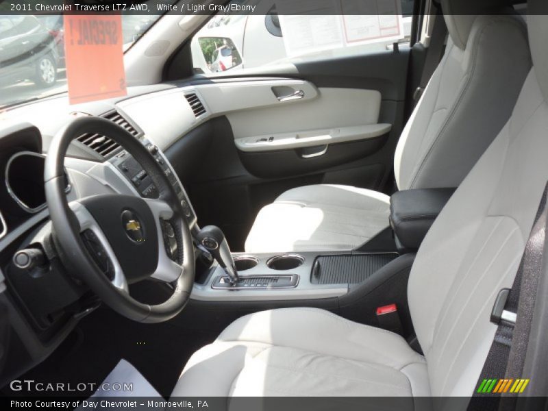 White / Light Gray/Ebony 2011 Chevrolet Traverse LTZ AWD