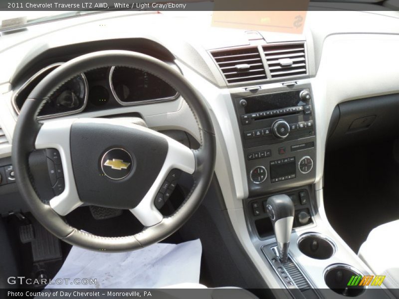 White / Light Gray/Ebony 2011 Chevrolet Traverse LTZ AWD