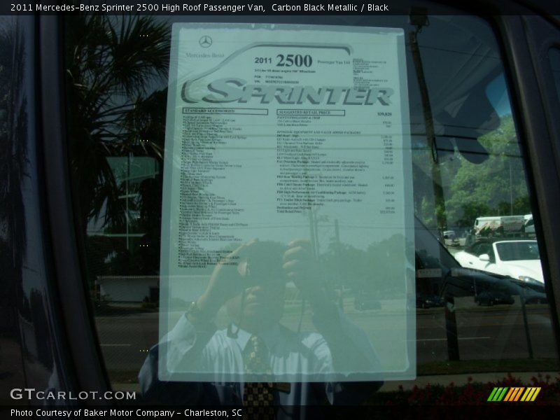  2011 Sprinter 2500 High Roof Passenger Van Window Sticker