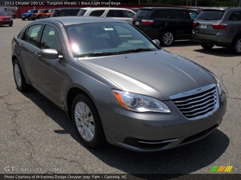 Tungsten Metallic / Black/Light Frost Beige 2011 Chrysler 200 LX