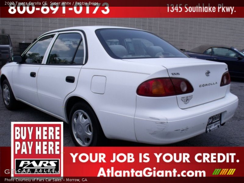 Super White / Pebble Beige 2002 Toyota Corolla CE