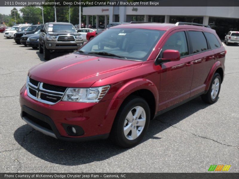 Deep Cherry Red Crystal Pearl / Black/Light Frost Beige 2011 Dodge Journey Mainstreet