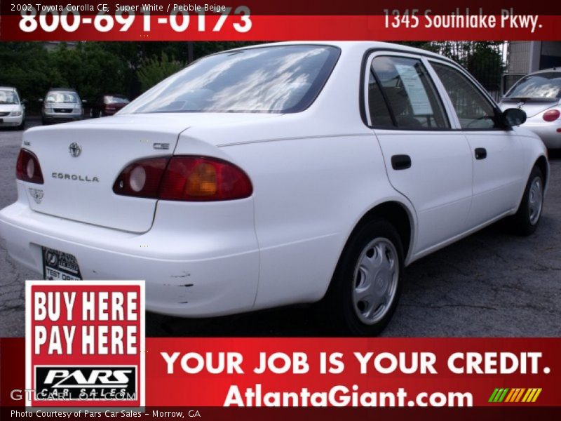 Super White / Pebble Beige 2002 Toyota Corolla CE