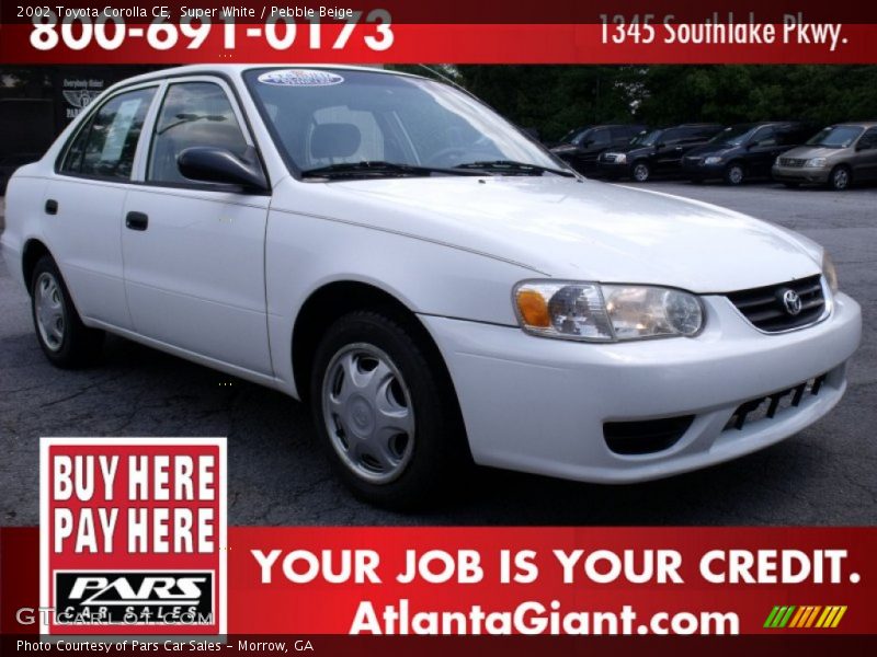 Super White / Pebble Beige 2002 Toyota Corolla CE
