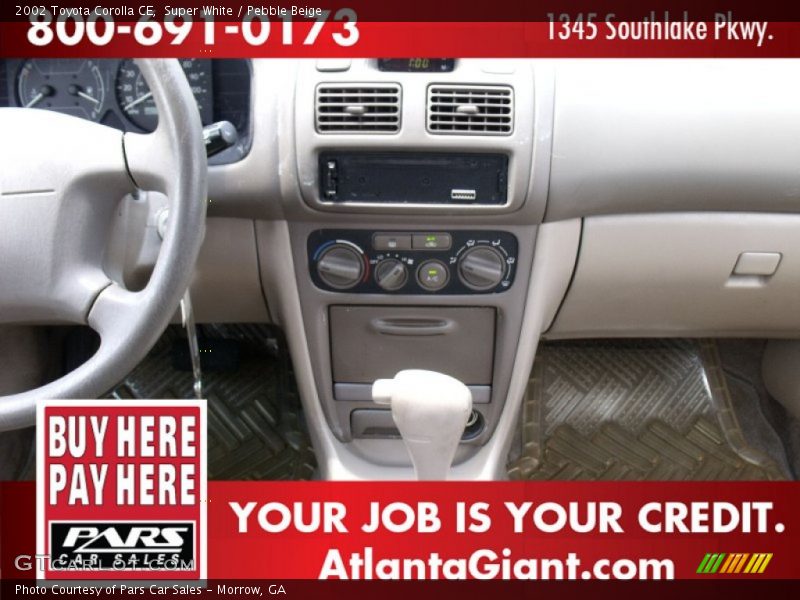 Super White / Pebble Beige 2002 Toyota Corolla CE