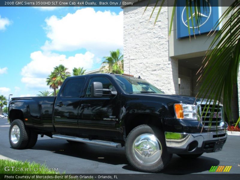 Black Onyx / Ebony 2008 GMC Sierra 3500HD SLT Crew Cab 4x4 Dually