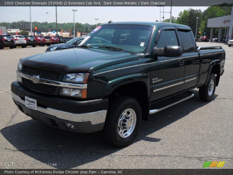 Dark Green Metallic / Dark Charcoal 2003 Chevrolet Silverado 2500HD LS Extended Cab 4x4