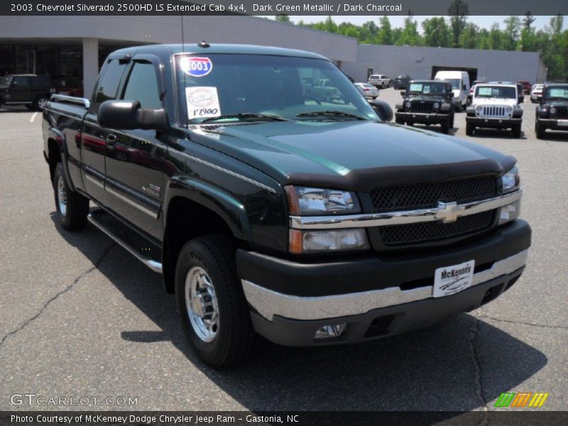Dark Green Metallic / Dark Charcoal 2003 Chevrolet Silverado 2500HD LS Extended Cab 4x4