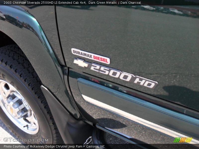 Dark Green Metallic / Dark Charcoal 2003 Chevrolet Silverado 2500HD LS Extended Cab 4x4