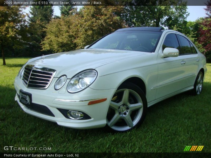 Arctic White / Black 2009 Mercedes-Benz E 550 4Matic Sedan