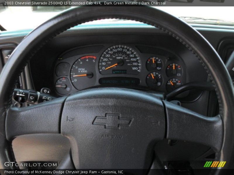 Dark Green Metallic / Dark Charcoal 2003 Chevrolet Silverado 2500HD LS Extended Cab 4x4