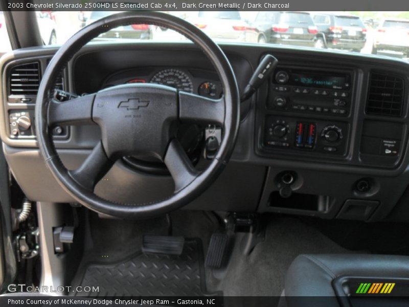 Dark Green Metallic / Dark Charcoal 2003 Chevrolet Silverado 2500HD LS Extended Cab 4x4