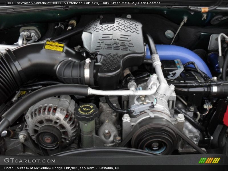 Dark Green Metallic / Dark Charcoal 2003 Chevrolet Silverado 2500HD LS Extended Cab 4x4