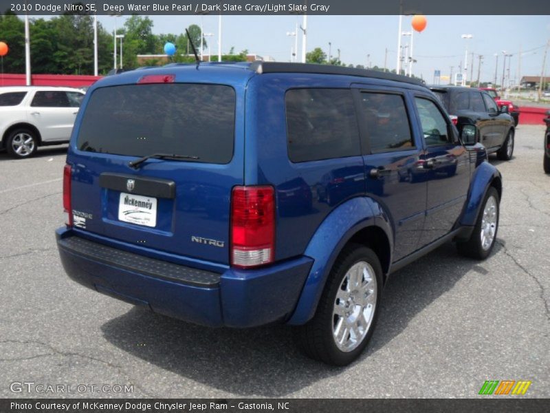 Deep Water Blue Pearl / Dark Slate Gray/Light Slate Gray 2010 Dodge Nitro SE