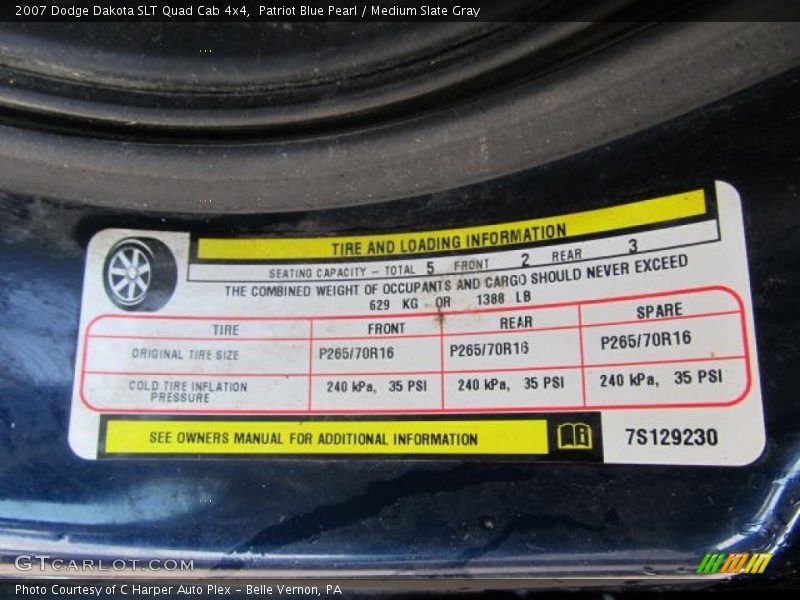 Patriot Blue Pearl / Medium Slate Gray 2007 Dodge Dakota SLT Quad Cab 4x4