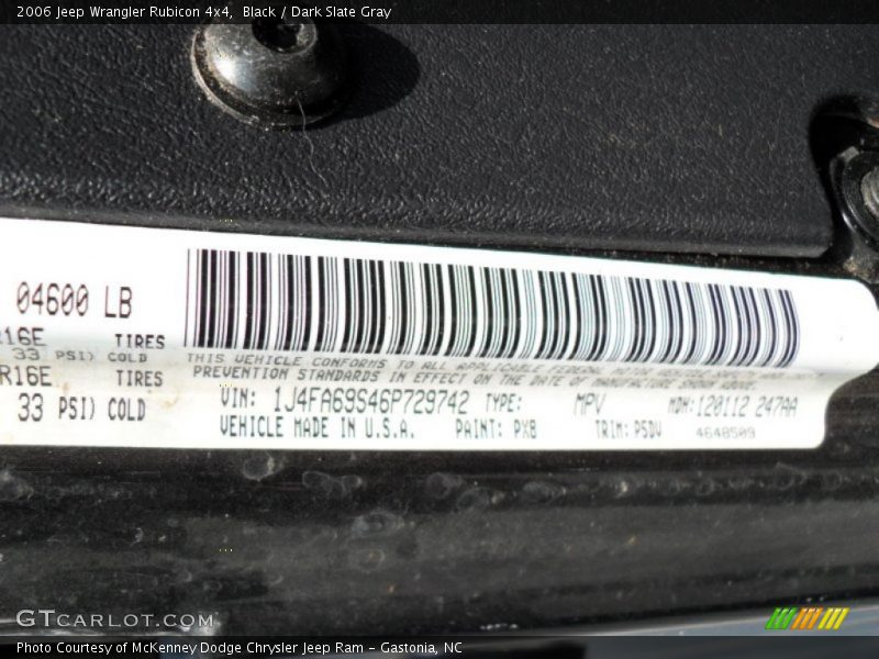 Black / Dark Slate Gray 2006 Jeep Wrangler Rubicon 4x4