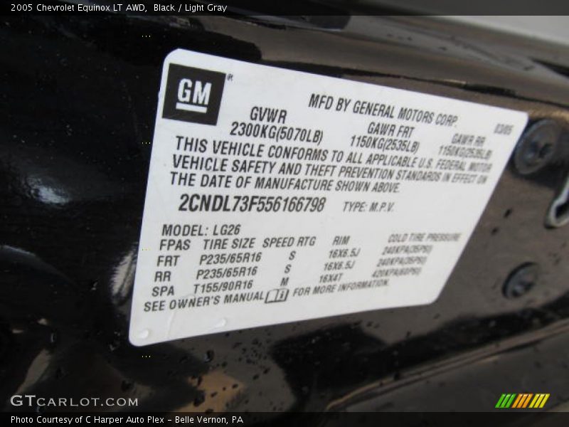 Black / Light Gray 2005 Chevrolet Equinox LT AWD
