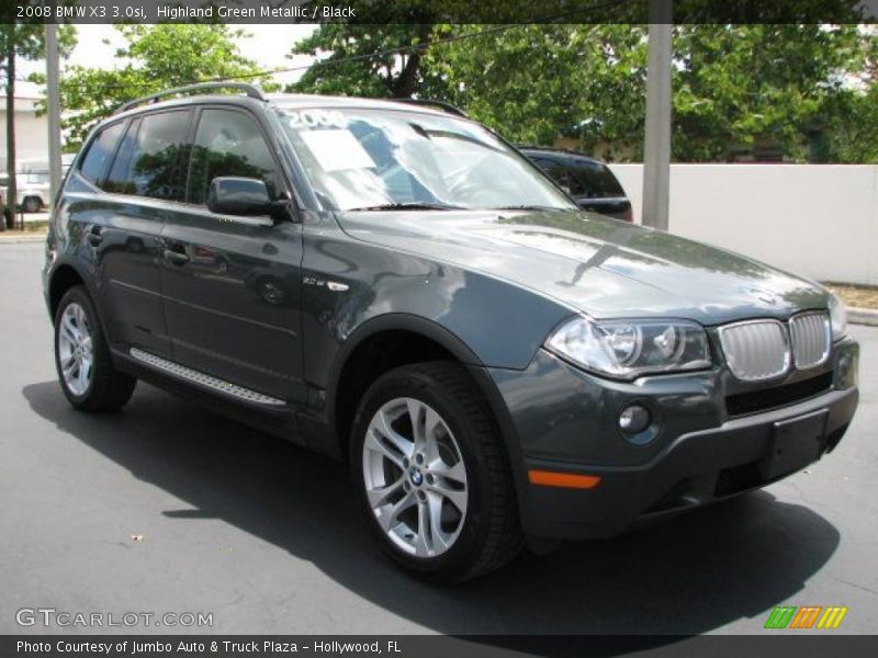 Highland Green Metallic / Black 2008 BMW X3 3.0si