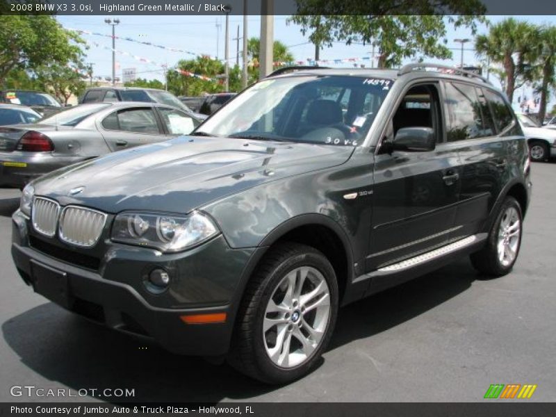 Highland Green Metallic / Black 2008 BMW X3 3.0si