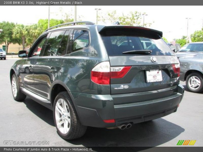 Highland Green Metallic / Black 2008 BMW X3 3.0si