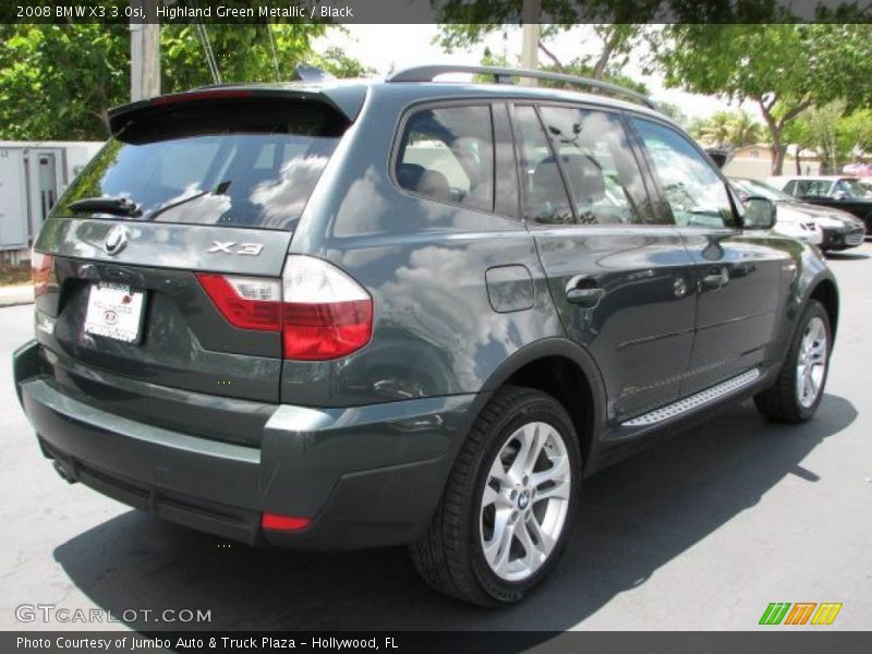 Highland Green Metallic / Black 2008 BMW X3 3.0si
