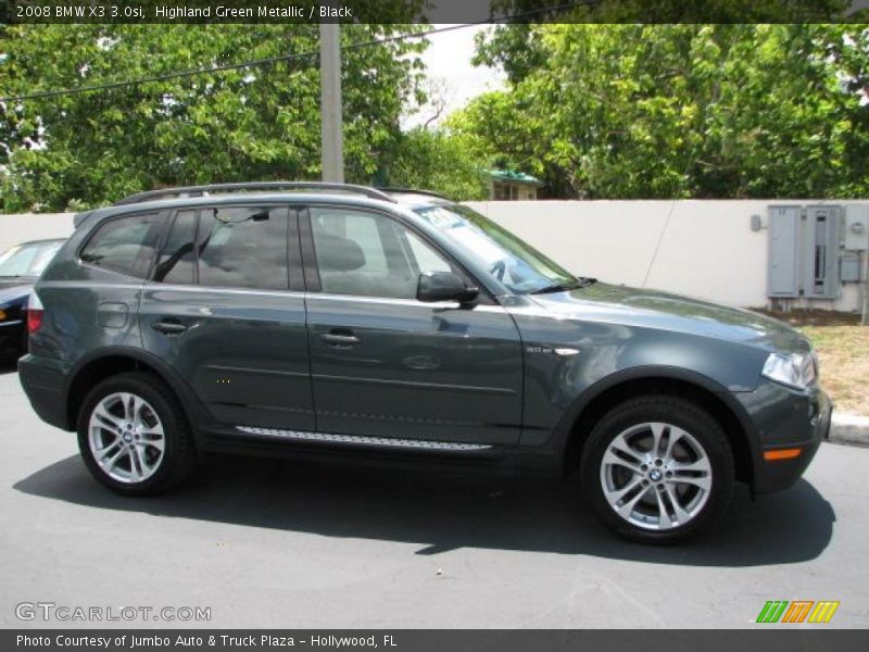 Highland Green Metallic / Black 2008 BMW X3 3.0si