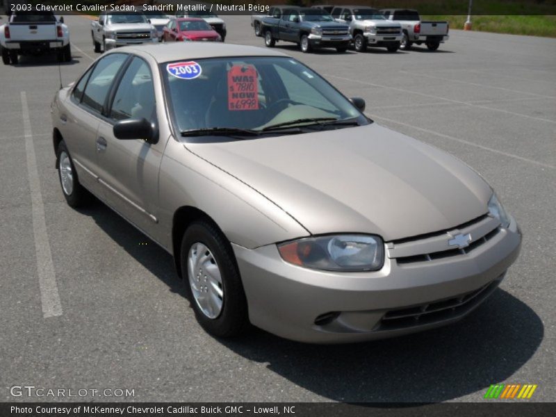 Sandrift Metallic / Neutral Beige 2003 Chevrolet Cavalier Sedan